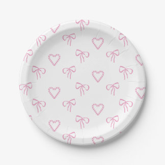 Coquette Christmas Bow Paper Plate