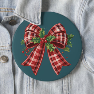 Coquette Christmas Bow Squad Gift Cute Winter 6 Inch Round Button