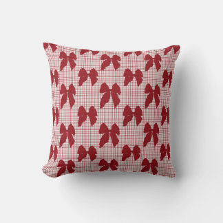Coquette Christmas Bow Throw Pillow