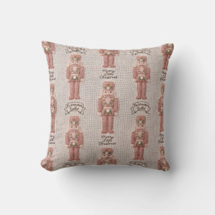 Coquette Christmas Nutcracker Latch Hook Yarn  Throw Pillow