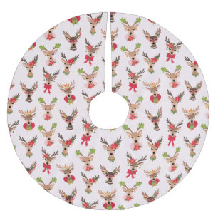 Coquette Christmas Preppy Reindeer Brushed Polyester Tree Skirt