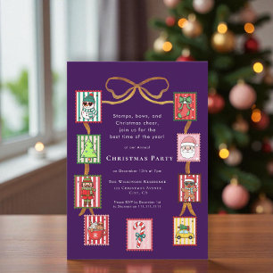 Coquette Christmas Stamps holiday party Invitation