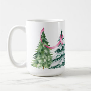 Coquette Christmas Tree, Breast Cancer Awareness Coffee Mug