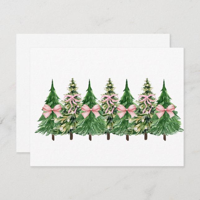 Coquette Christmas Tree, Breast Cancer AwarenessCo Holiday Card (Front/Back)