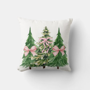 Coquette Christmas Tree, Breast Cancer AwarenessCo Throw Pillow