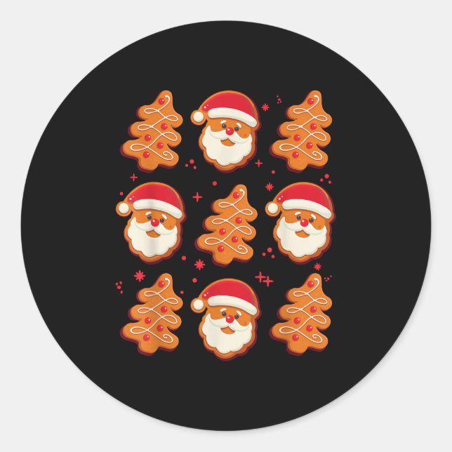 Coquette Christmas Tree Cake Santa Claus Nk Christ Classic Round Sticker (Front)