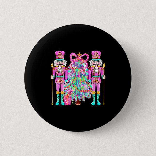 Coquette Christmas Tree Nk Nutcrackers Xmas Women  2 Inch Round Button (Front)
