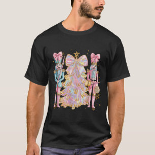 Coquette Christmas Tree Pink Nutcrackers Women Kid T-Shirt