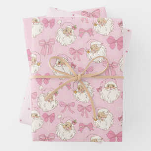Coquette Christmas Vintage Santa Wrapping Paper Sheet