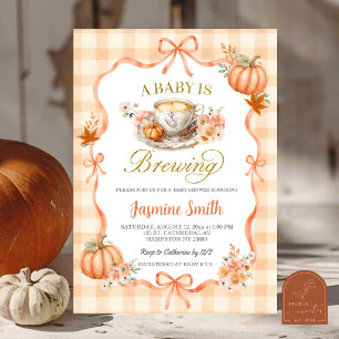 Coquette Cottage Pumpkin Tea Baby Shower Invitation