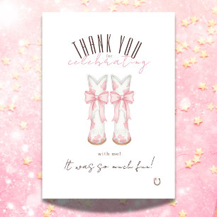 Coquette Cowgirl Birthday Party Thank You Card