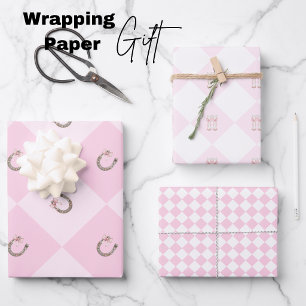 Coquette Cowgirl Pink Western Wrapping Paper Sheet