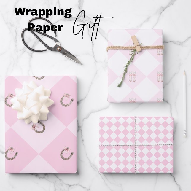 Coquette Cowgirl Pink Western Wrapping Paper Sheet (Coquette Cowgirl Pink Western Wrapping Paper)
