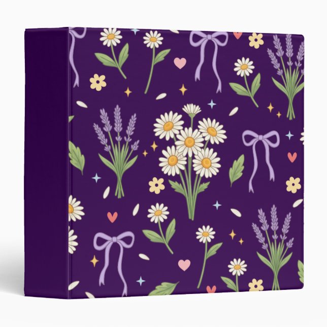 Coquette Daisy and Lavender Binder (Front/Spine)