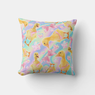 Coquette Duckling Throw Pillow