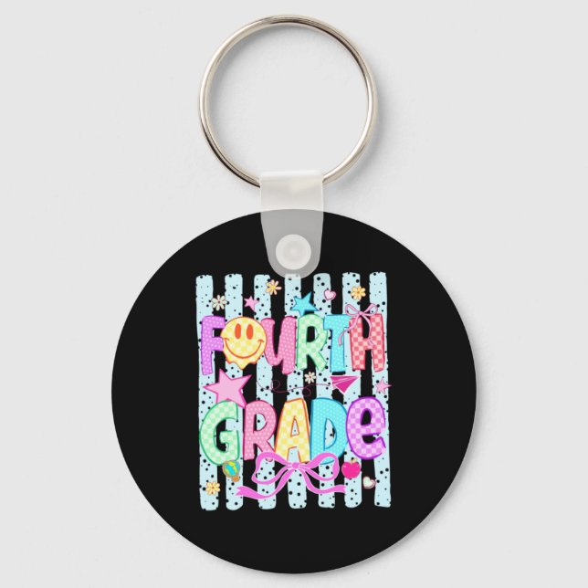 Coquette Ed Funny Teacher Back To School Fourth Keychain (Front)