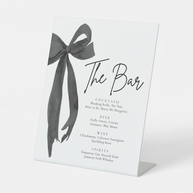 Coquette Elégante Moderne Bow Noir Le Panneau Bar (Recto)