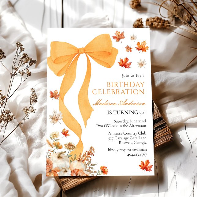 Coquette Fall Birthday Invitation (Creator Uploaded)