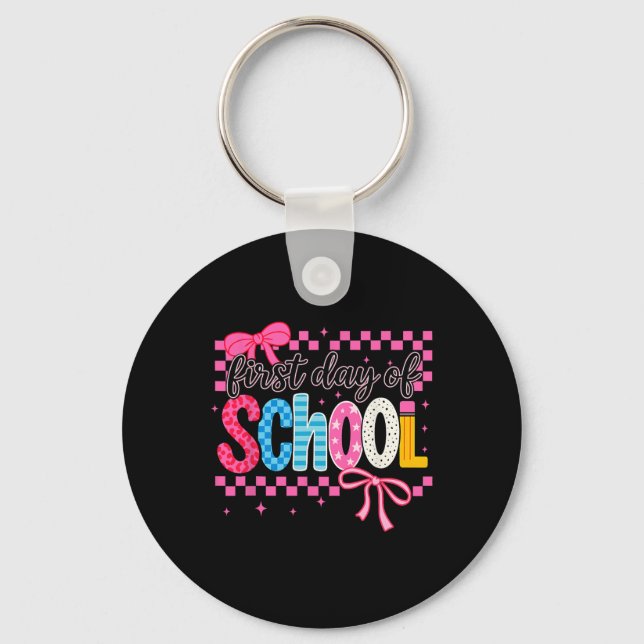 Coquette First Day Of School  Keychain (Front)