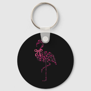 Coquette Flamingo Heart Cute Pink Valentine's Day Keychain