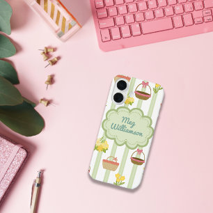 Coquette Floral Baskets Personalised Name iPhone 16 Case