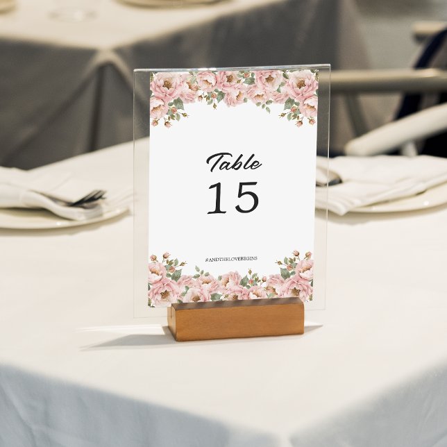 Coquette Floral Blush Pink Wedding Table Number (Creator Uploaded)