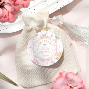 Coquette Floral Bow Baby Girl Shower Thank Favour Tags