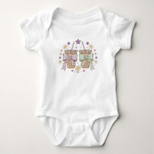 Coquette Floral Iced Coffee Baby Bodysuit   Trendy