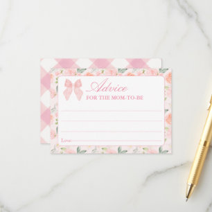 Coquette florale Bow rose Baby shower Carte consei