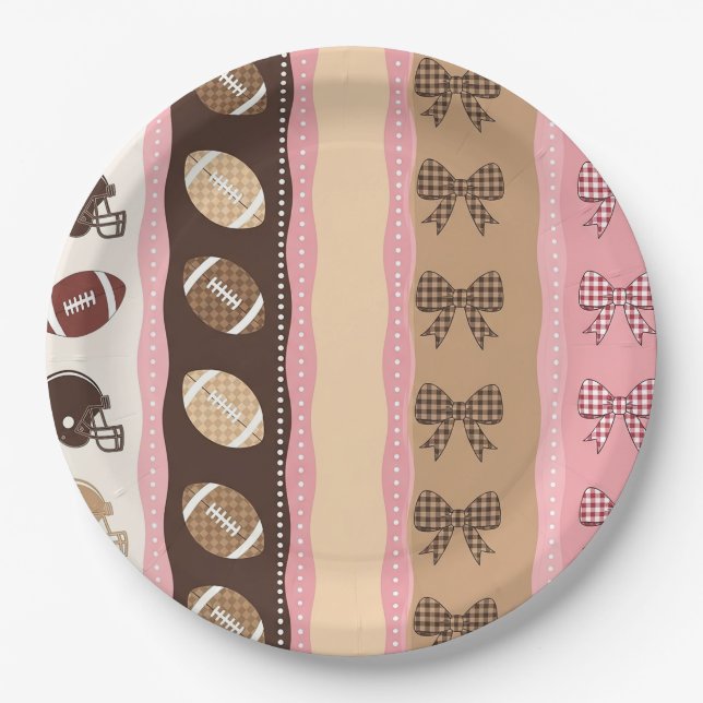 Coquette Football Bows Leopard Pattern (10) Paper Plate (Front)