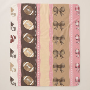Coquette Football Bows Leopard Pattern (10) Sherpa Blanket