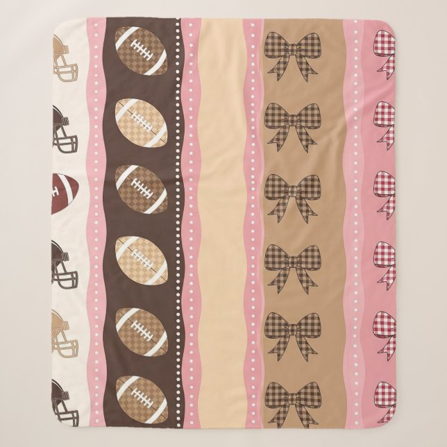 Coquette Football Bows Leopard Pattern (10) Sherpa Blanket (Front)