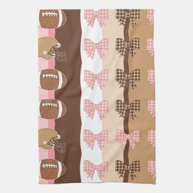 Coquette Football Bows Leopard Pattern (11) Kitchen Towel (Vertical)