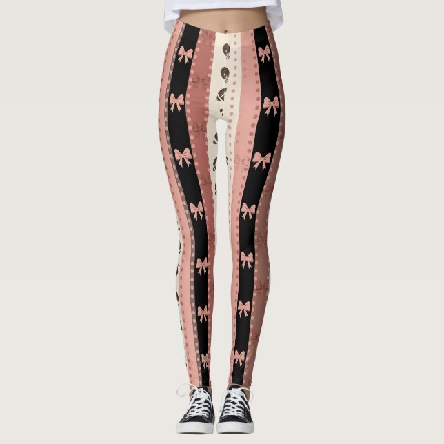 Coquette Football Bows Leopard Pattern (11) Leggings (Front)