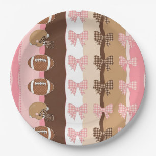 Coquette Football Bows Leopard Pattern (11) Paper Plate