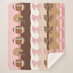 Coquette Football Bows Leopard Pattern (11) Sherpa Blanket