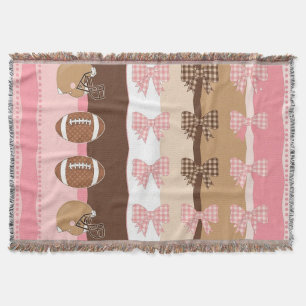 Coquette Football Bows Leopard Pattern (11) Throw Blanket
