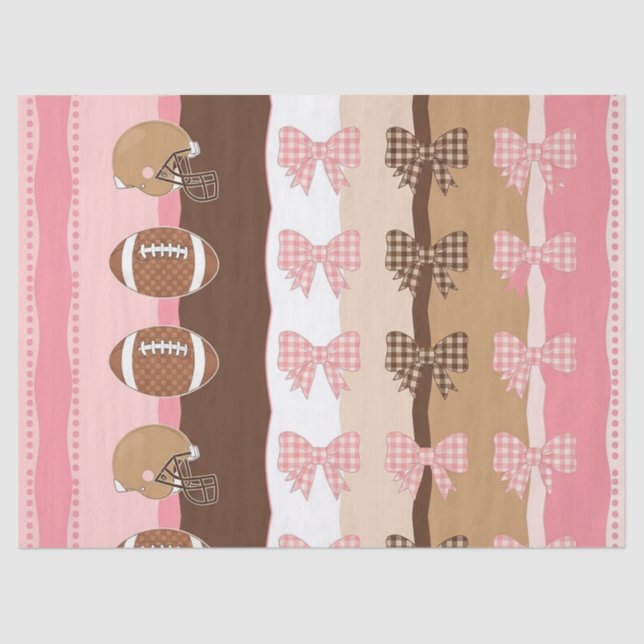 Coquette Football Bows Leopard Pattern (11) Tissue Paper (Front)