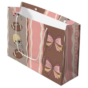 Coquette Football Bows Leopard Pattern (12) Large Gift Bag