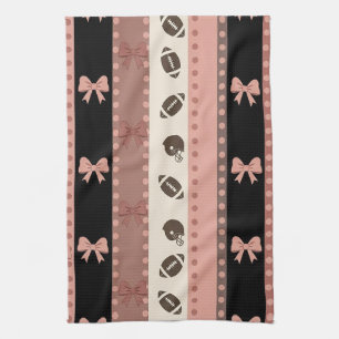 Coquette Football Bows Leopard Pattern (13) Kitchen Towel