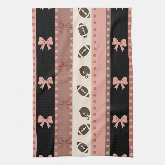 Coquette Football Bows Leopard Pattern (13) Kitchen Towel (Vertical)