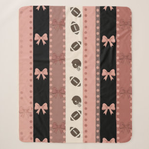 Coquette Football Bows Leopard Pattern (13) Sherpa Blanket