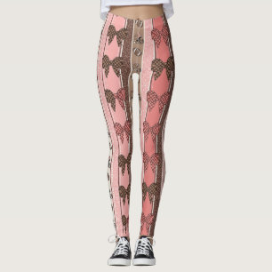 Coquette Football Bows Leopard Pattern (2) Leggings