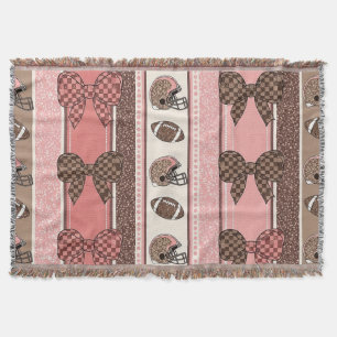 Coquette Football Bows Leopard Pattern (2) Throw Blanket
