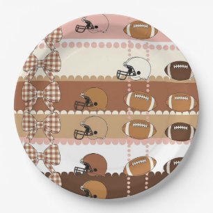 Coquette Football Bows Leopard Pattern (5) Paper Plate