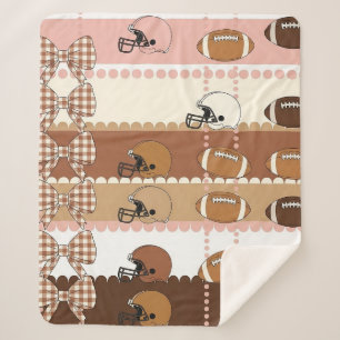Coquette Football Bows Leopard Pattern (5) Sherpa Blanket