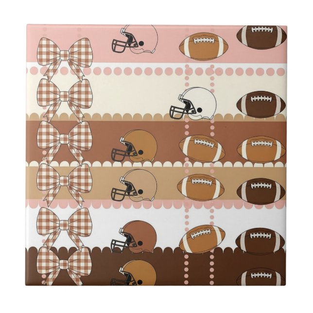 Coquette Football Bows Leopard Pattern (5) Tile (Front)