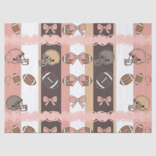 Coquette Football Bows Leopard Pattern (6) Tissue Paper