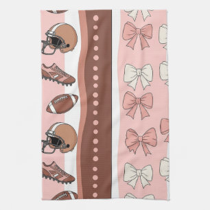 Coquette Football Bows Leopard Pattern (7) Kitchen Towel