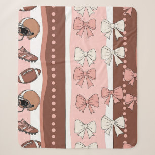Coquette Football Bows Leopard Pattern (7) Sherpa Blanket